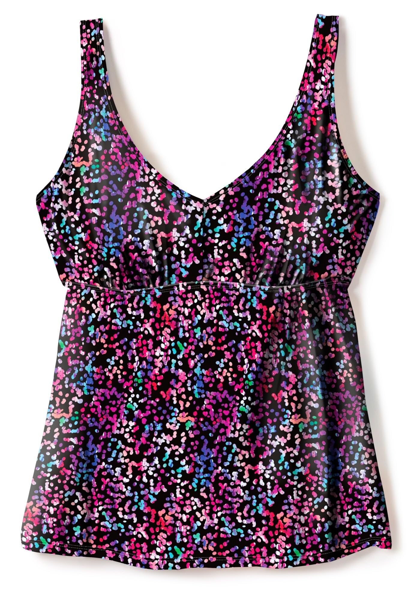 Swim 365 Women's Plus Size A-Line Flowy V-Neck Tankini Top with Built-in Bra - Image 4