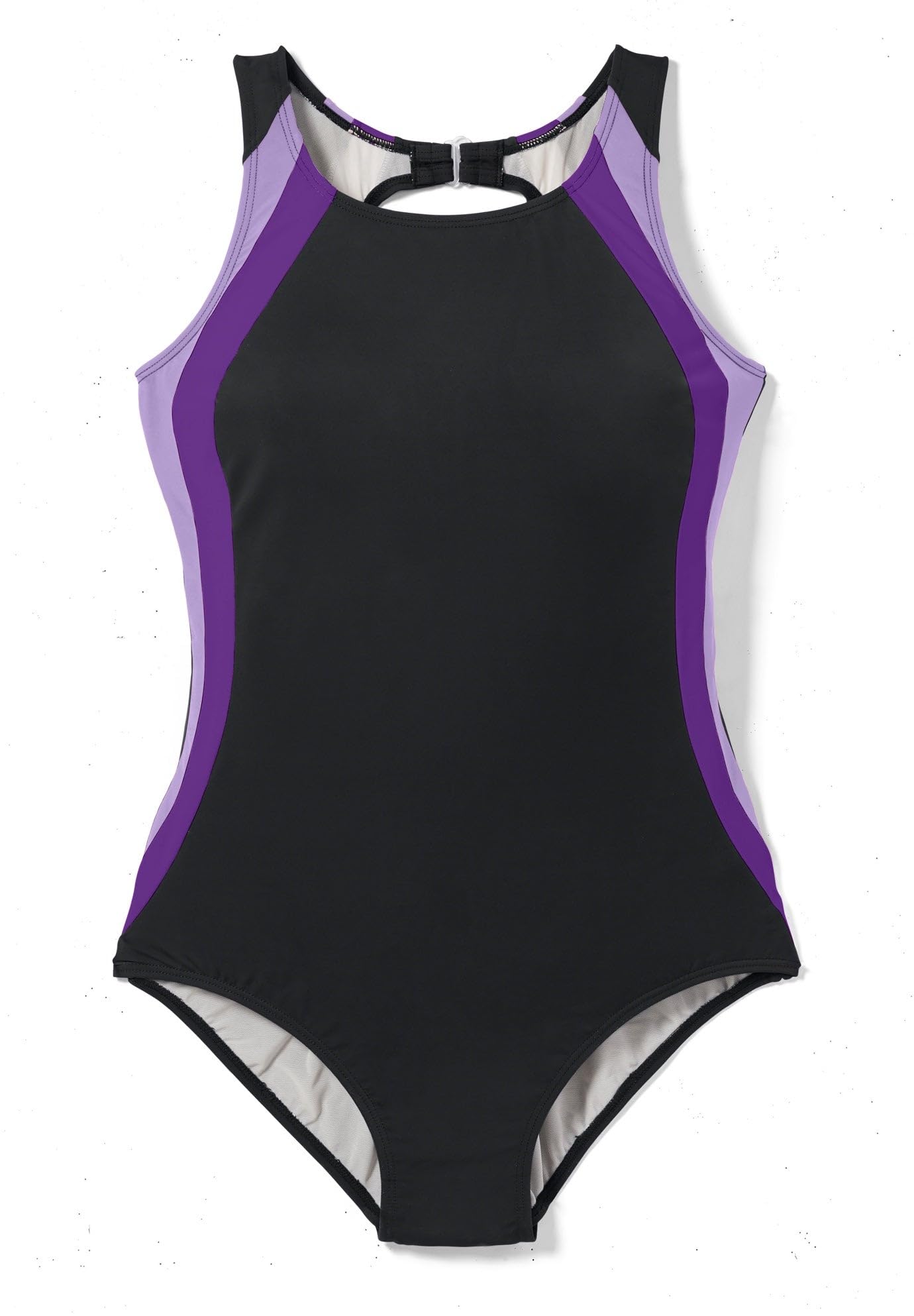 Swim 365 Women's Plus Size Colorblock One-Piece Swimsuit with Shelf Bra - Image 4
