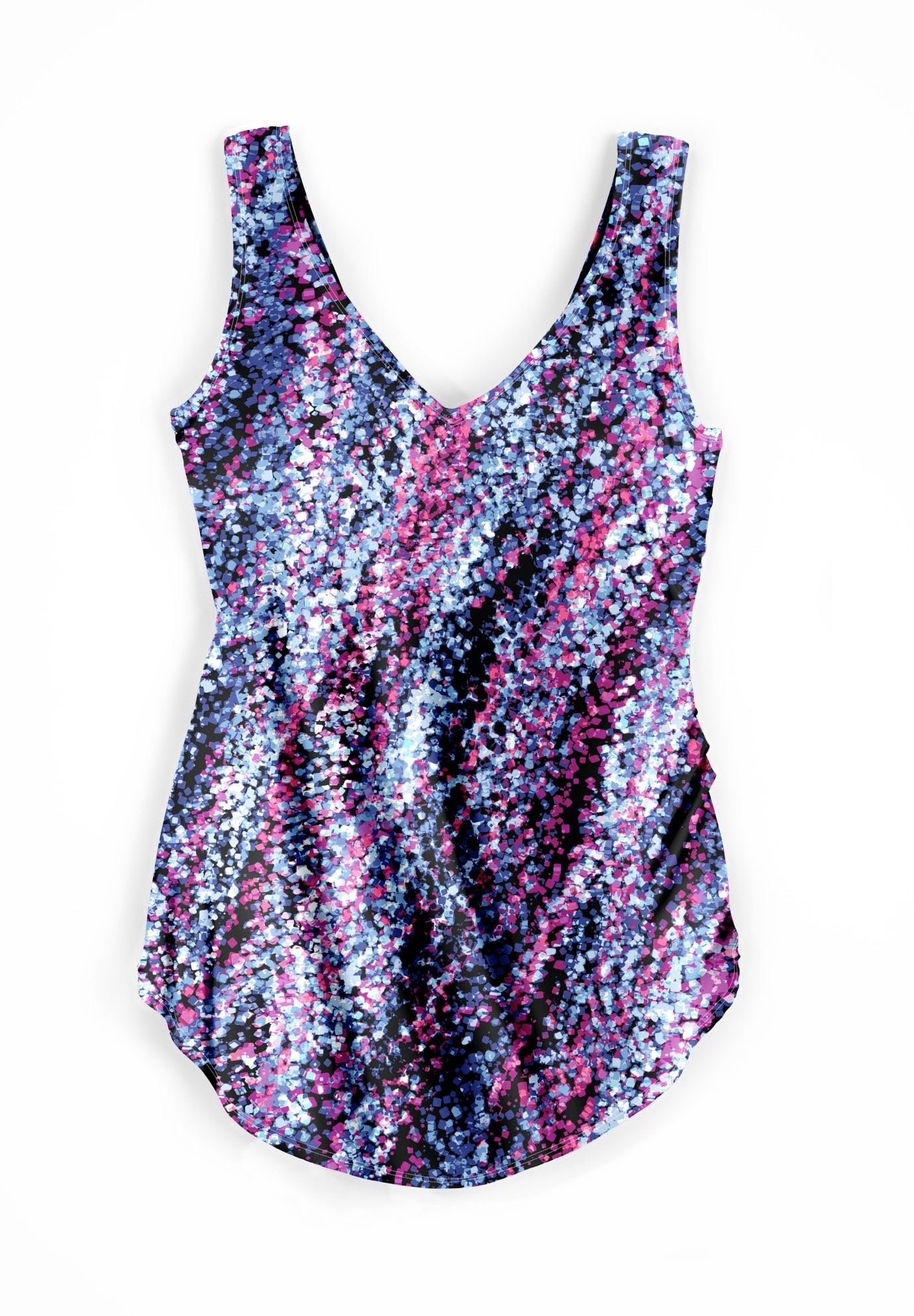 Swim 365 Women's Plus Size Sarong V-Neck Tummy Control One-Piece Swimsuit - 22, Dream Blue Abstract - Image 4