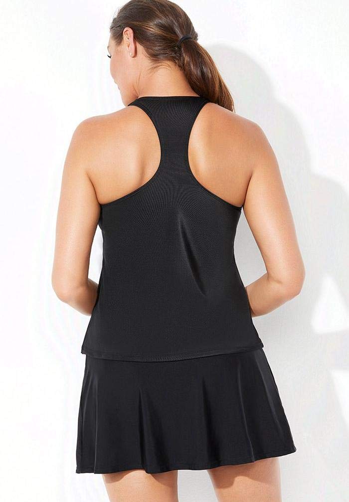 Swimsuits For All Chlorine Resistant Racerback Tankini Set with Skirt - Image 2