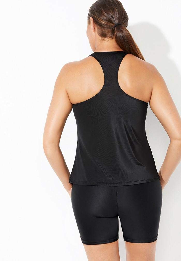 Swimsuits For All Chlorine Resistant Racerback Tankini Set with Bike Short - Image 2