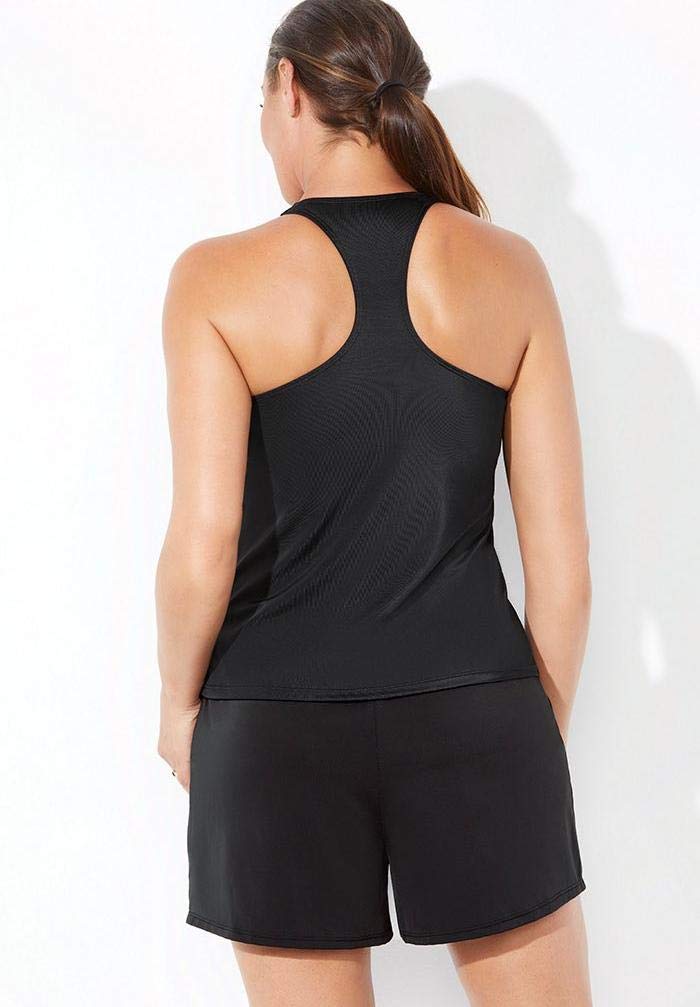 Swimsuits For All Chlorine Resistant Racerback Tankini Set with Short - Image 2