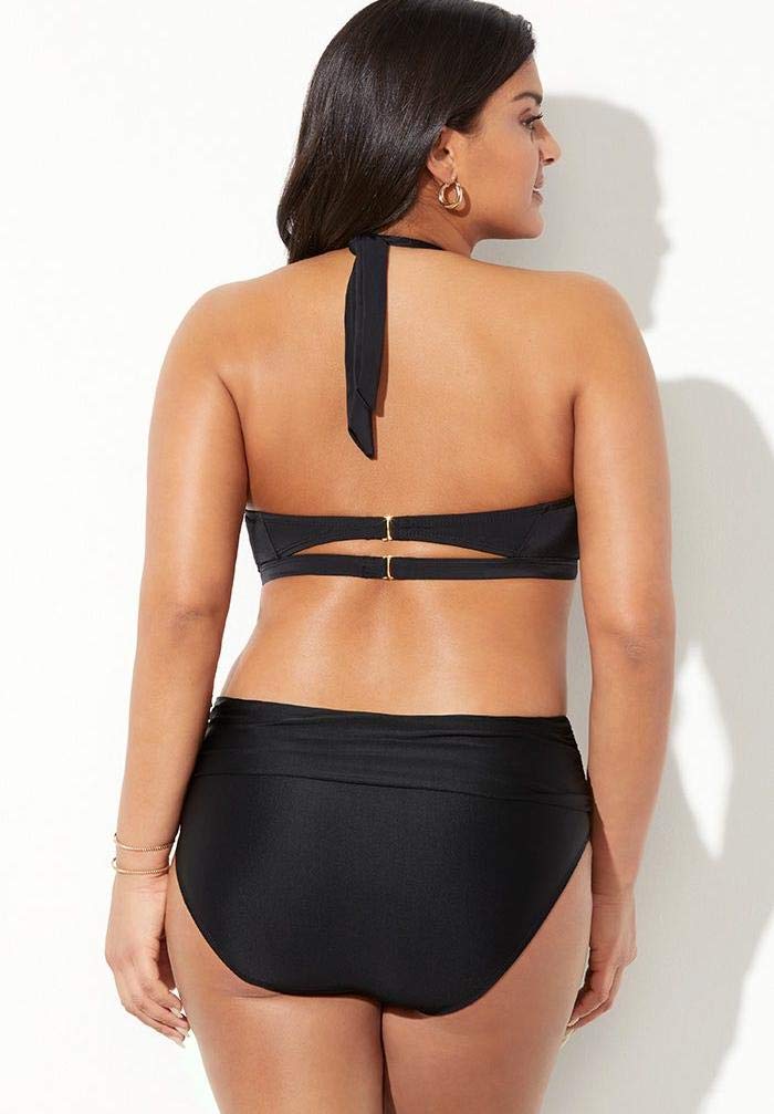 Swimsuits For All Diva Halter Bikini Set with Foldover Brief - Image 2