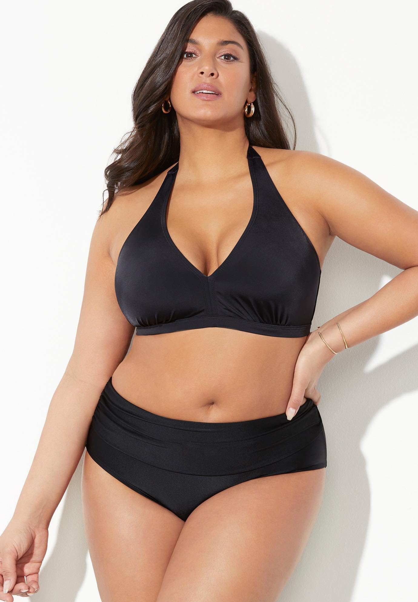 Swimsuits For All Diva Halter Bikini Set with Foldover Brief - Image 5