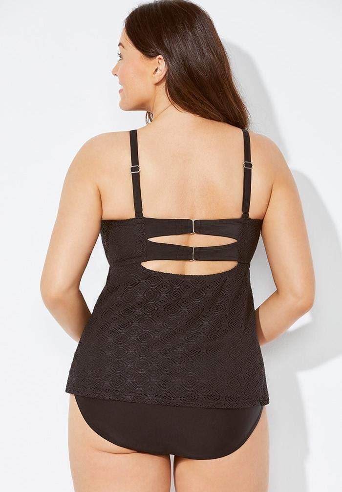 Swimsuits For All Faux Flyaway Crochet Underwire Tankini Set - Image 2
