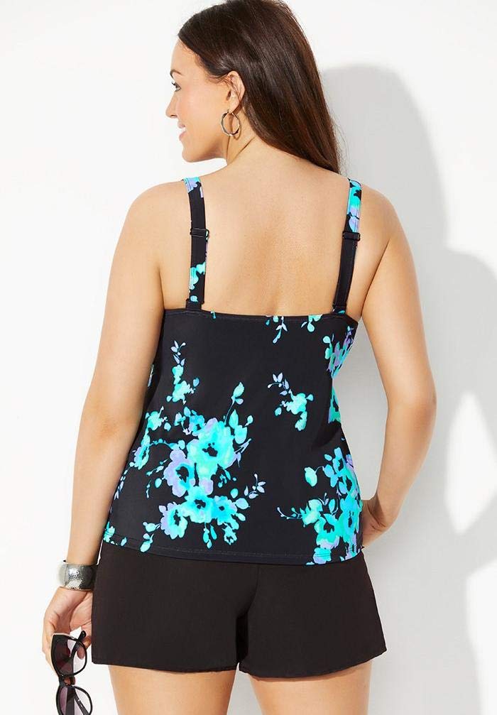 Swimsuits For All Flared Tankini Set with Cargo Short - Image 2