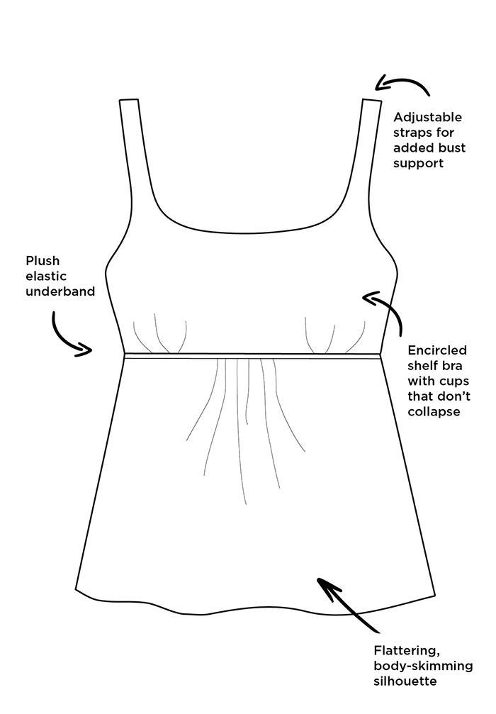 Swimsuits For All Flared Tankini Set with Skirt - Image 4