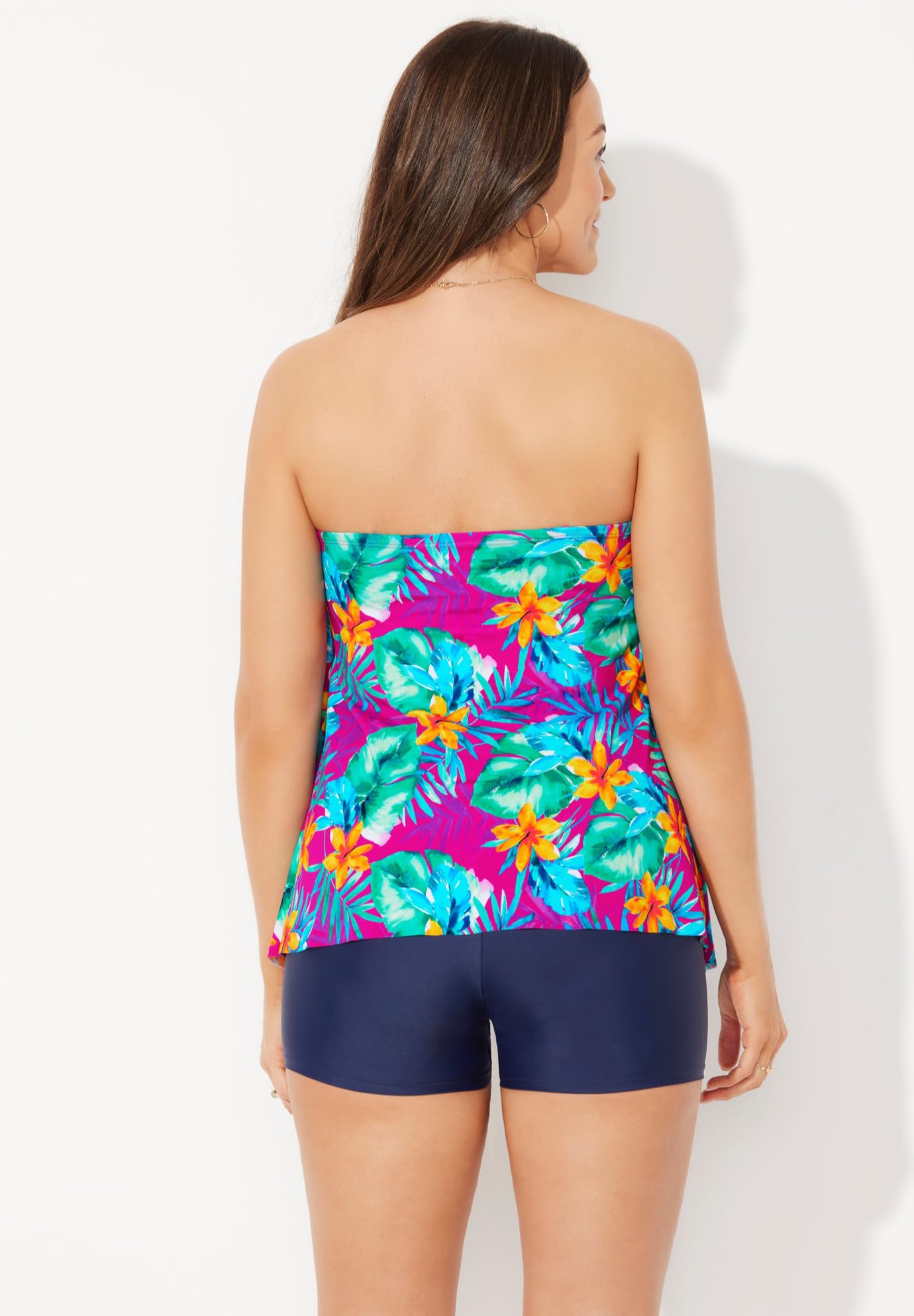 Swimsuits For All Flyaway Bandeau Tankini Set with Boy Short - Image 5
