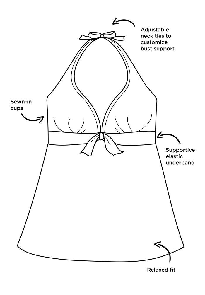 Swimsuits For All Halter Tankini Set with Banded Short - Image 4