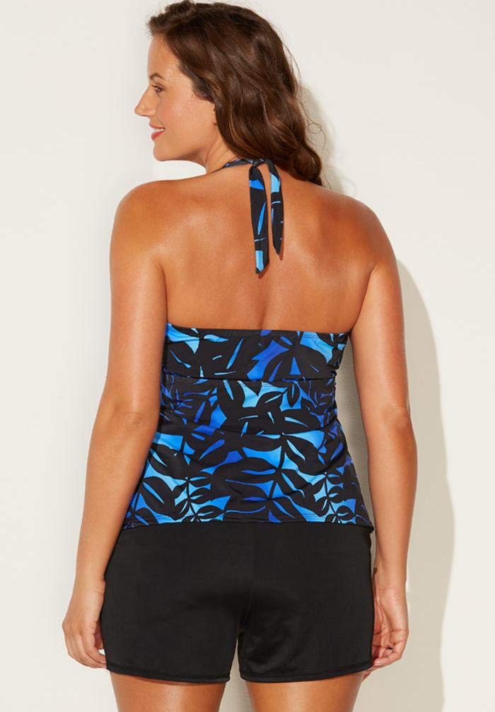 Swimsuits For All Halter Tankini Set with Banded Short - Image 2