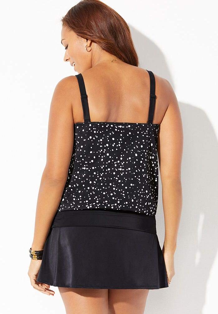 Swimsuits For All Loop Strap Blouson Tankini Set with Skirt - Image 2
