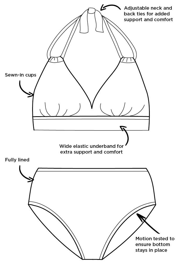 Swimsuits For All Loop Strap Halter Bikini Set with Foldover Brief - Image 3