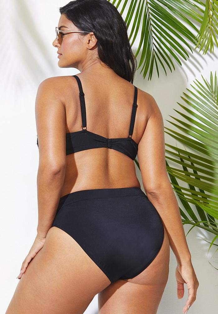 Swimsuits For All Mentor Tie Front High Waist Bikini Set - Image 2