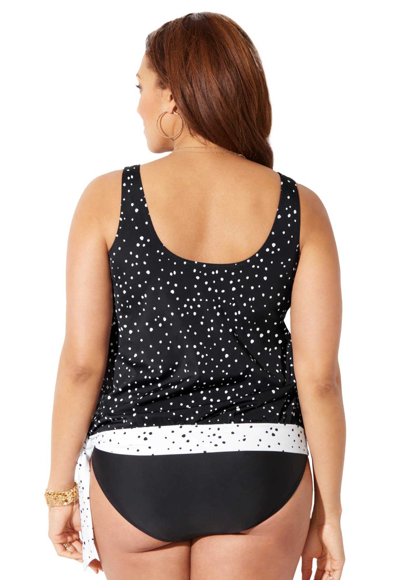 Swimsuits For All Side Tie Blouson Tankini Set - Image 2