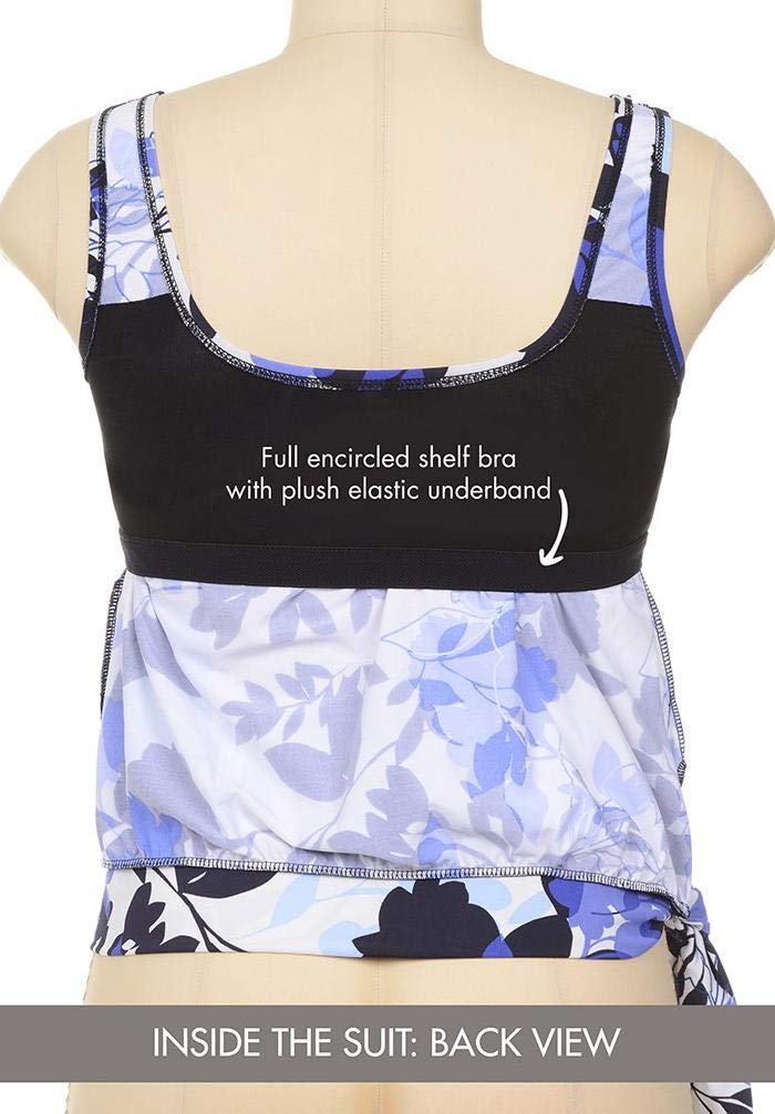 Swimsuits For All Side Tie Blouson Tankini Set with Cargo Short - Image 5