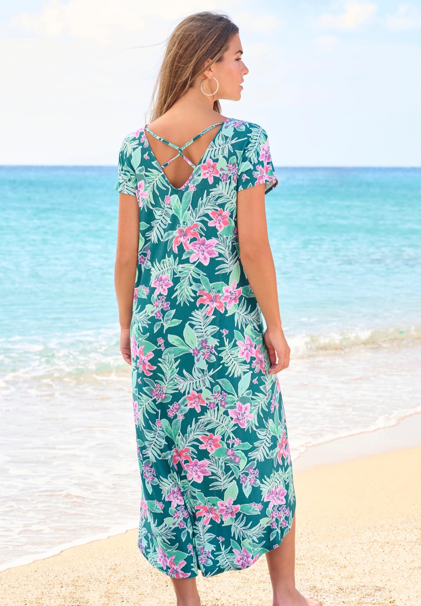Swimsuits For All Swim 365 Women's Plus Size High-Low Cover Up - Image 5