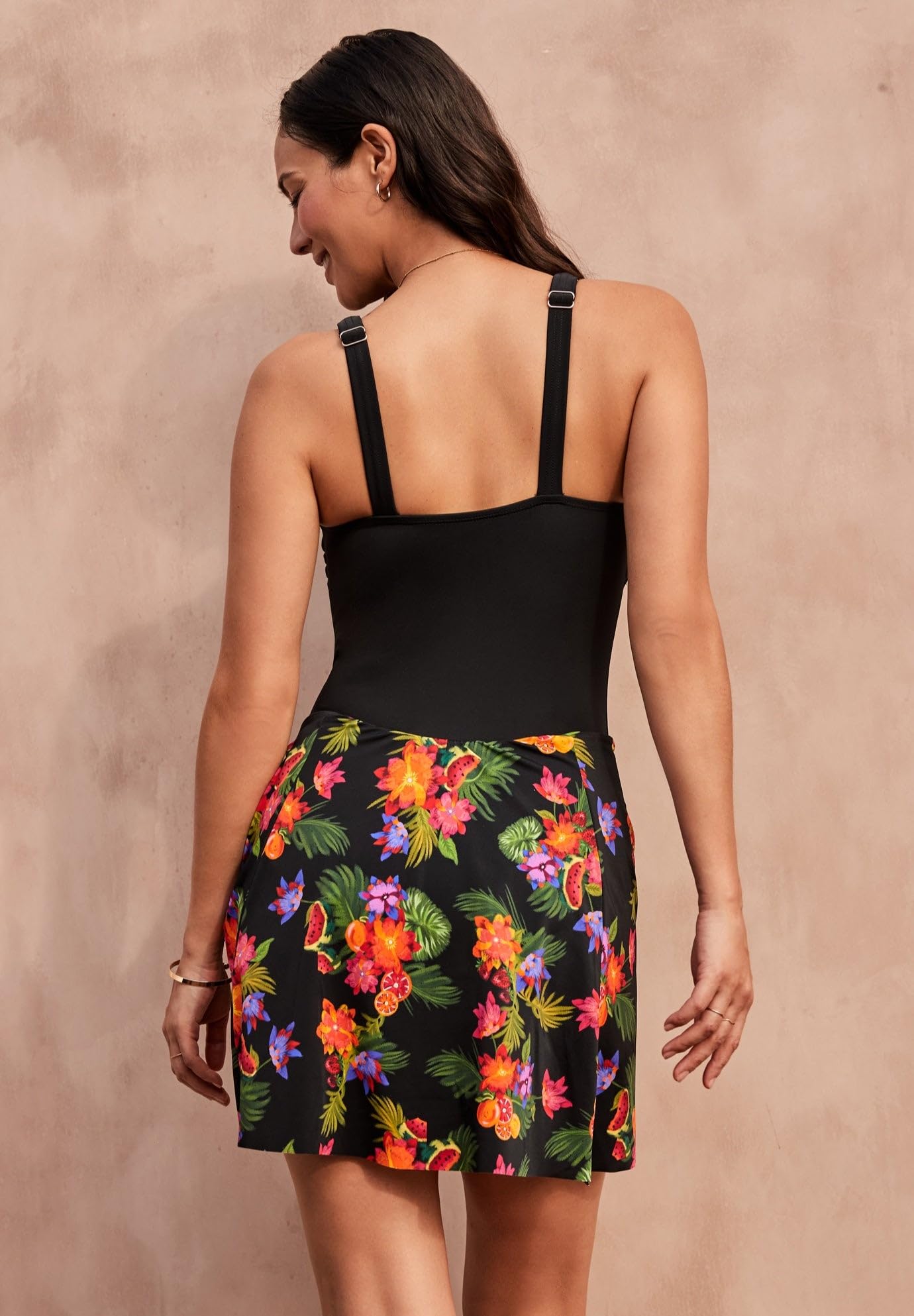 Swimsuits For All Swim 365 Women's Plus Size High-Neck Tank Swimdress - Image 2