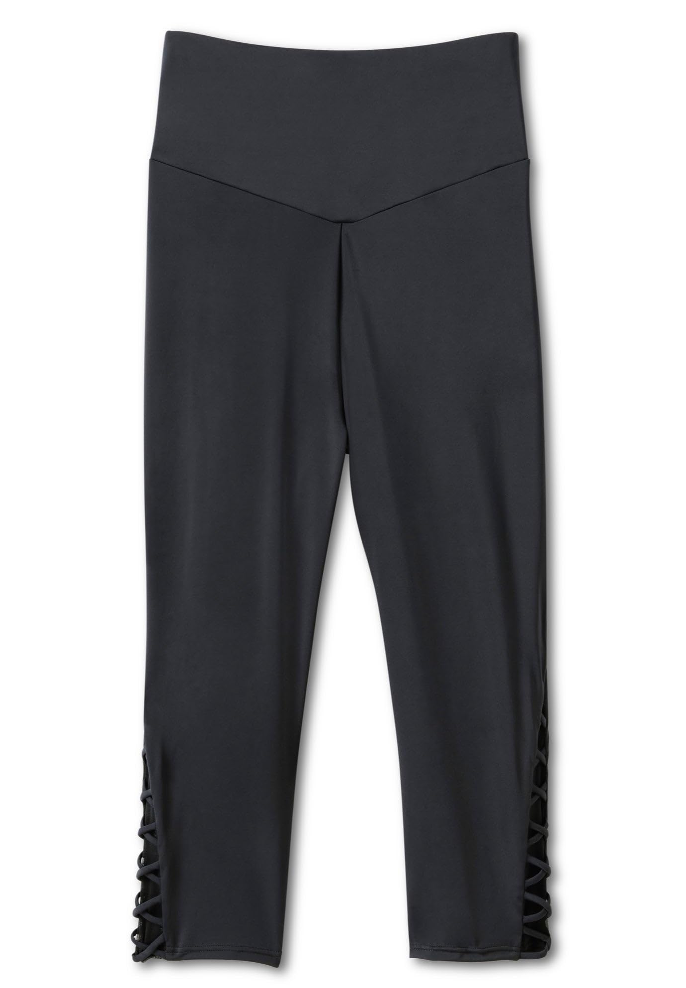 Swimsuits For All Swim 365 Women's Plus Size High-Waisted Swim Capri with Lattice Detail - Image 4