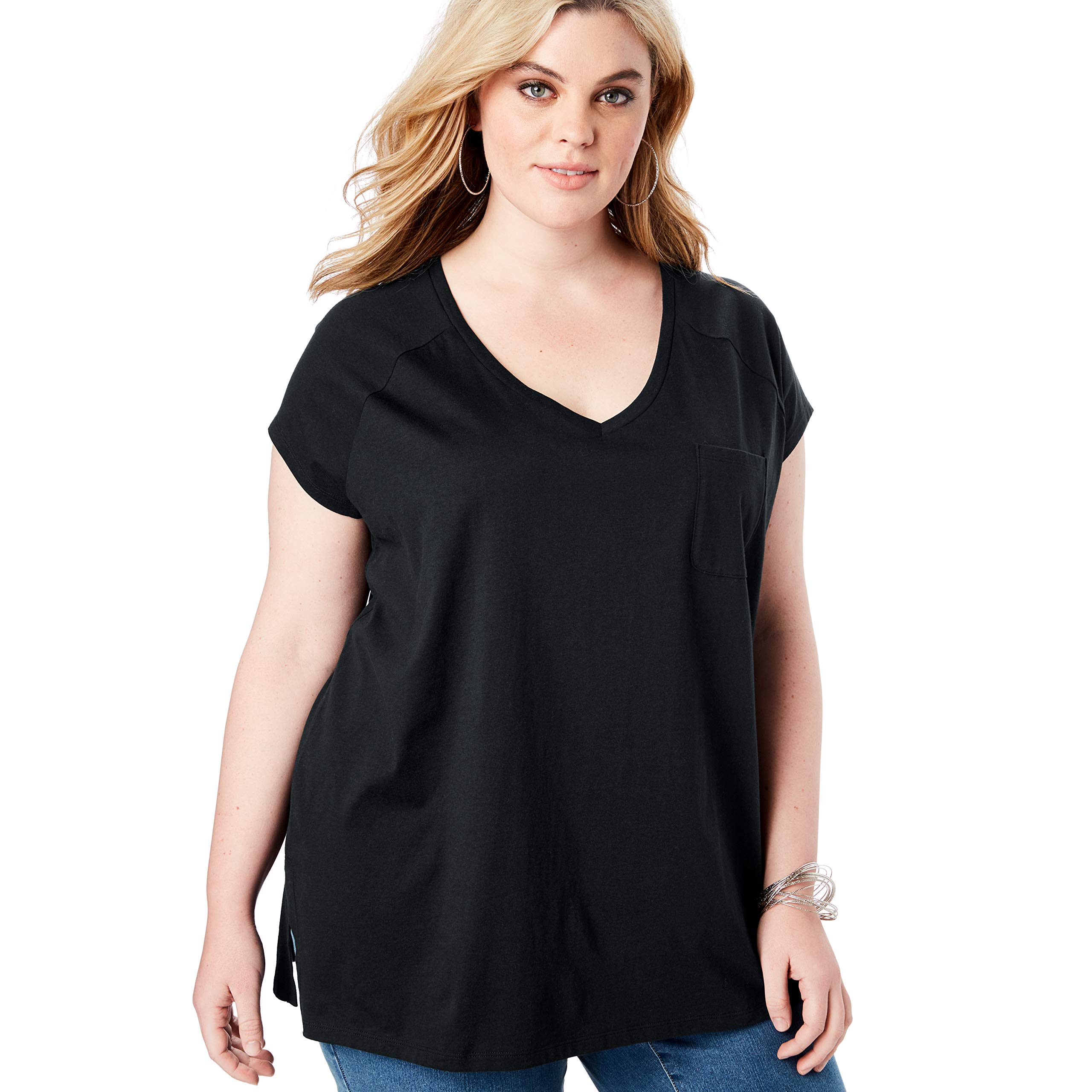 Swimsuits For All Swim 365 Women's Plus Size Laser-Cut Off-The-Shoulder Swim Dress - Image 2