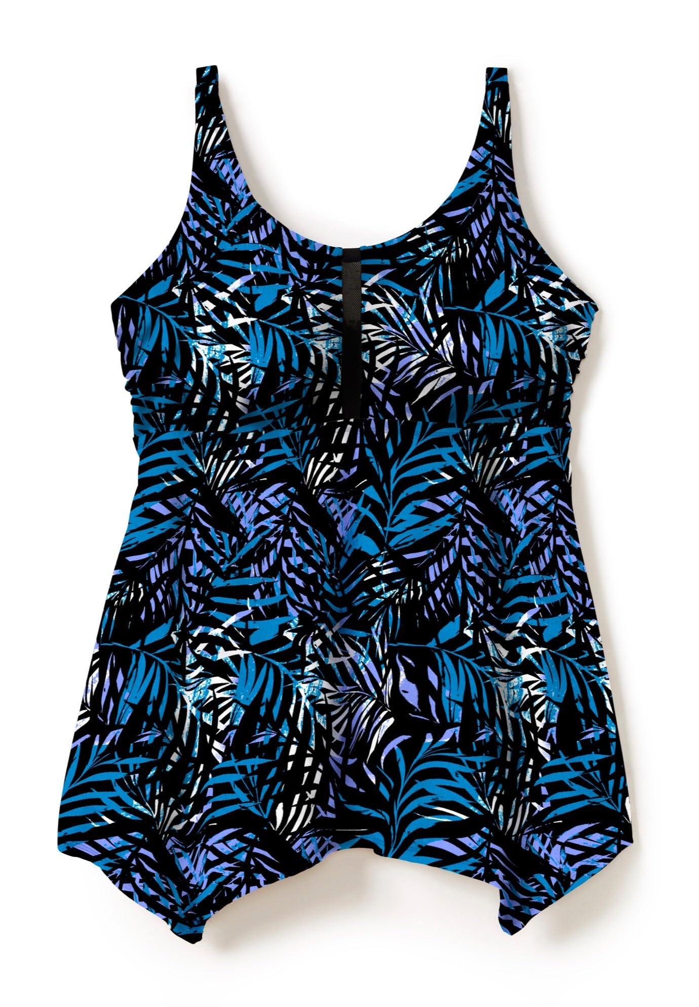 Swimsuits For All Swim 365 Women's Plus Size Longer-Length Handkerchief Hem Tankini Top - Image 4
