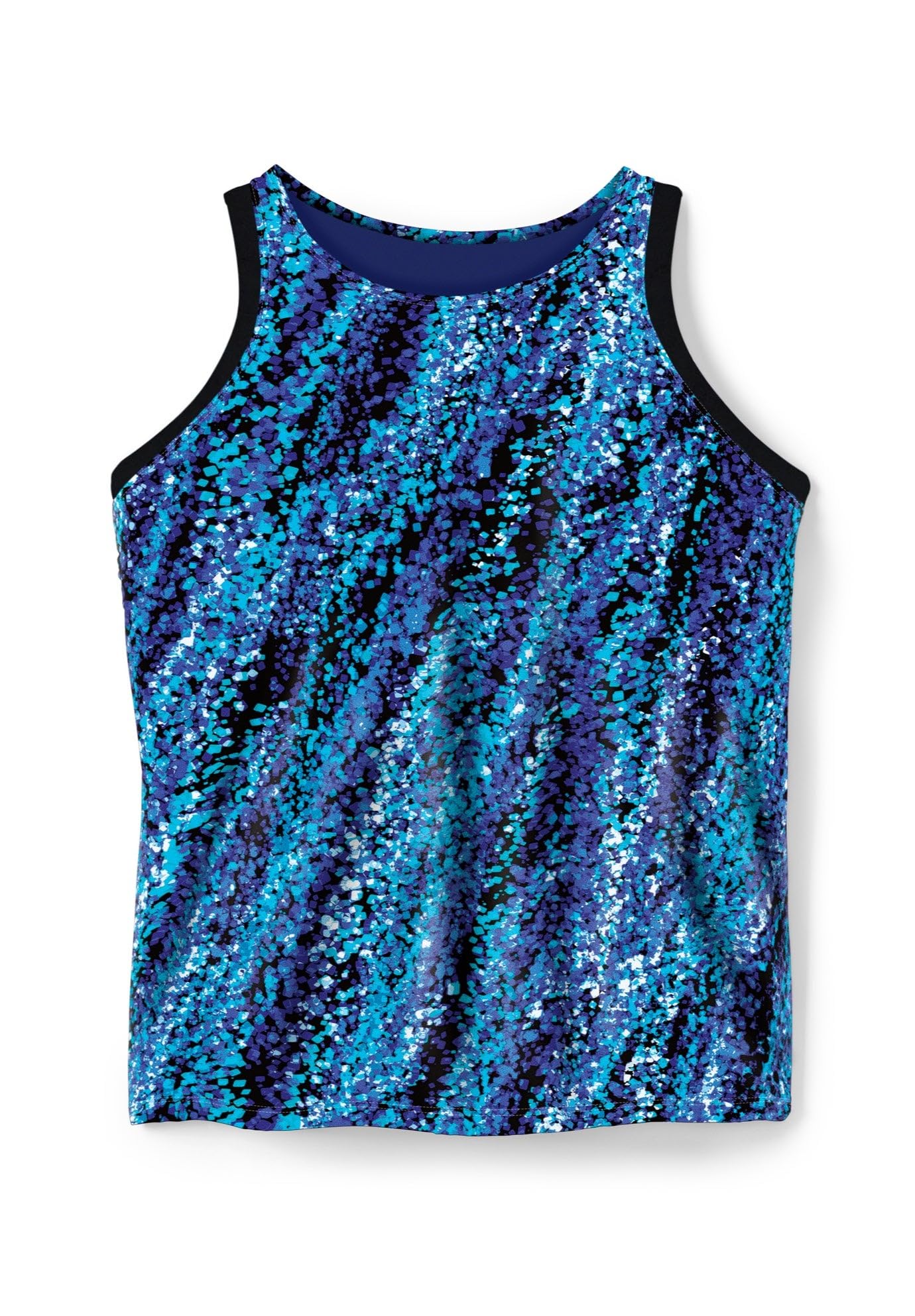 Swimsuits For All Swim 365 Women's Plus Size Longer-Length High-Neck Racerback Tankini Top - Image 4