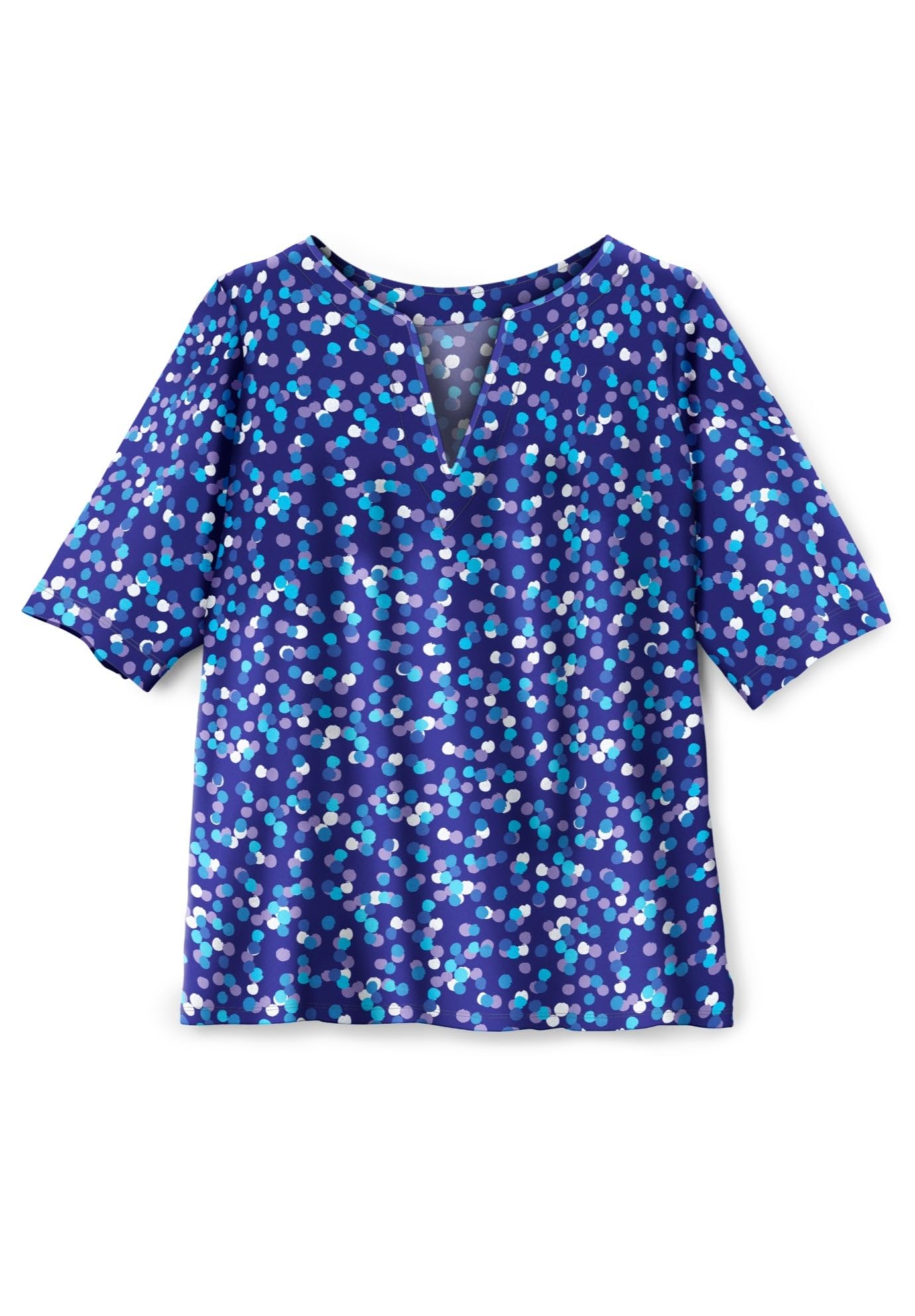 Swimsuits For All Swim 365 Women's Plus Size Three-Quarter Sleeve Swim Tee - Image 4