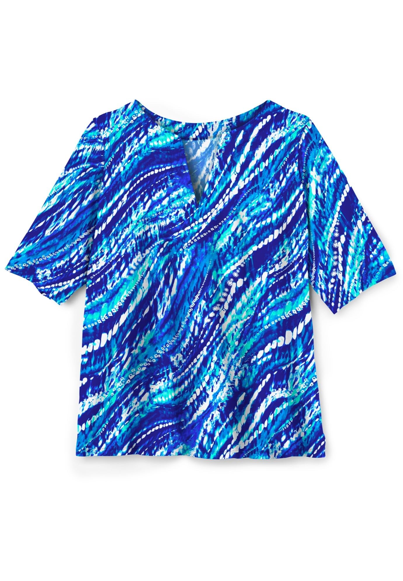 Swimsuits For All Swim 365 Women's Plus Size Three-Quarter Sleeve Swim Tee - Image 4
