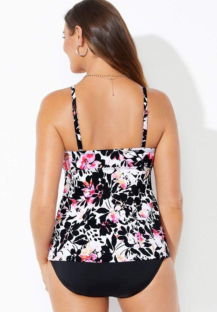 Swimsuits For All Tie Front Underwire Tankini Set - Image 2