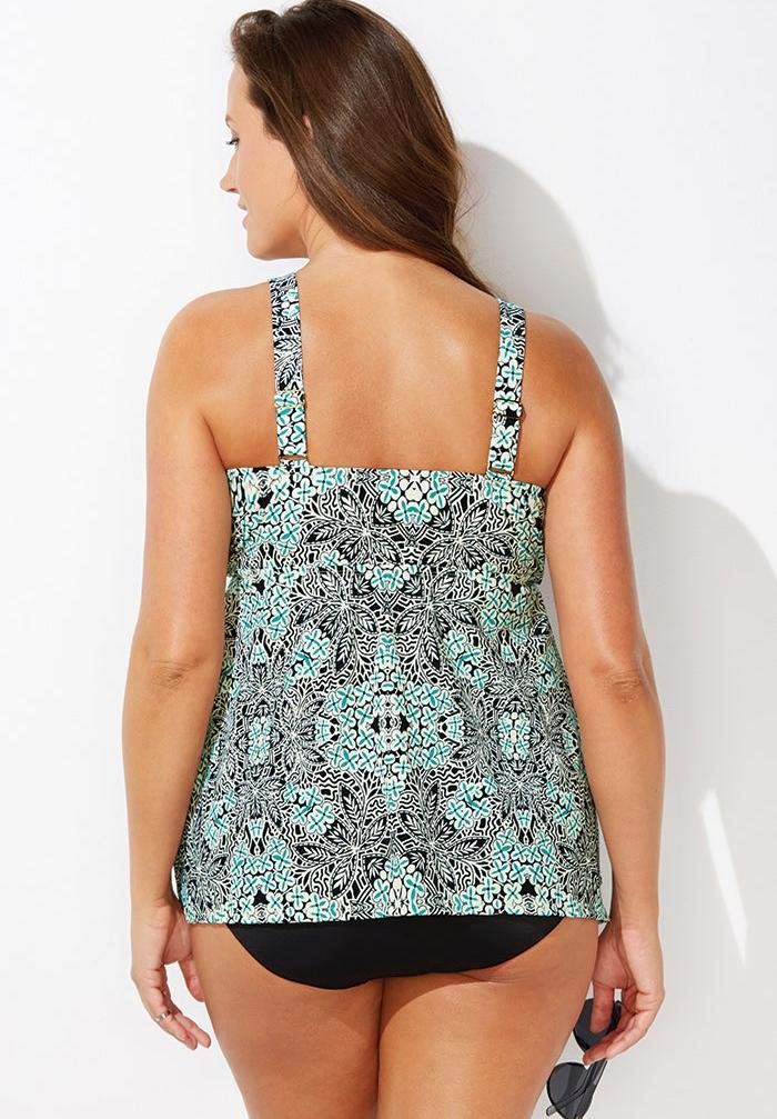 Swimsuits For All V-Neck Flowy Tankini Set - Image 2
