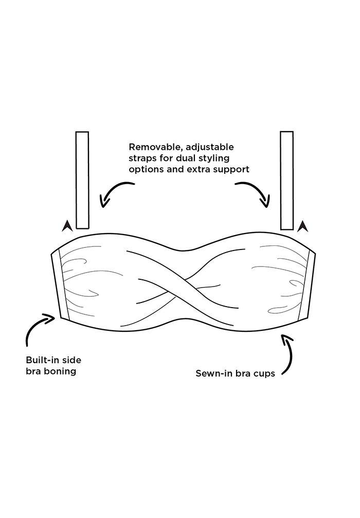 Swimsuits For All Valentine Ruched Bandeau Bikini Set with Skirt - Image 5