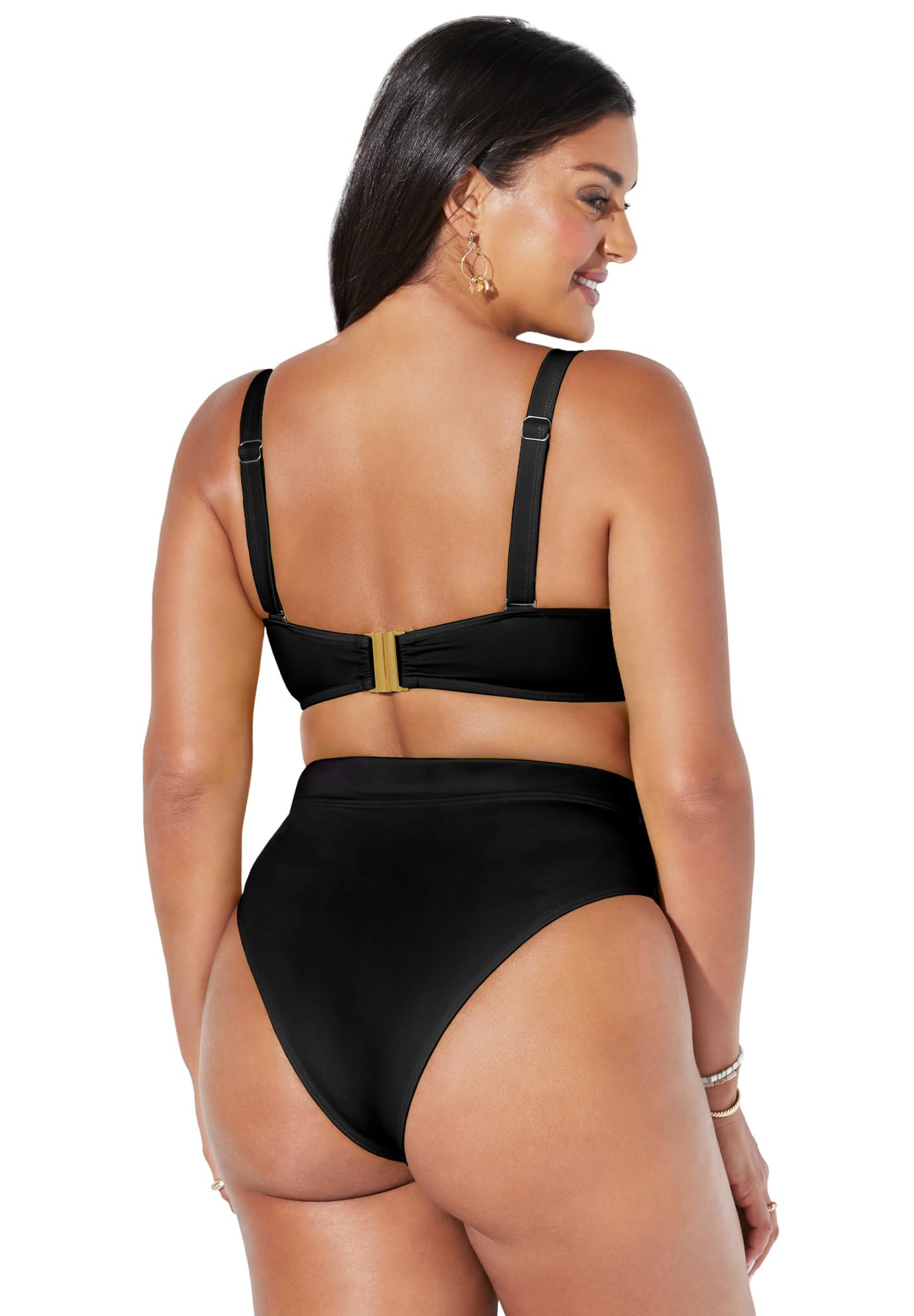 Swimsuits For All Valentine Ruched Bandeau High Waist Bikini Set - Image 5