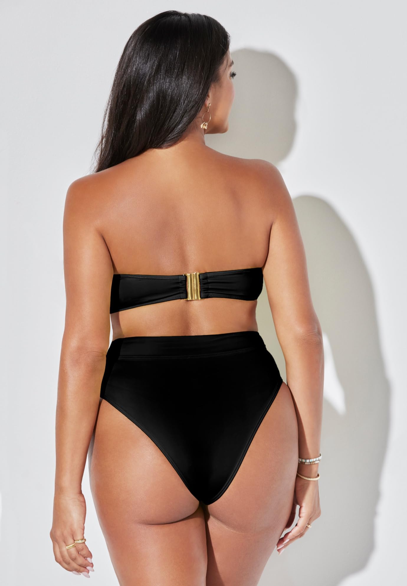 Swimsuits For All Valentine Ruched Bandeau High Waist Bikini Set - Image 6