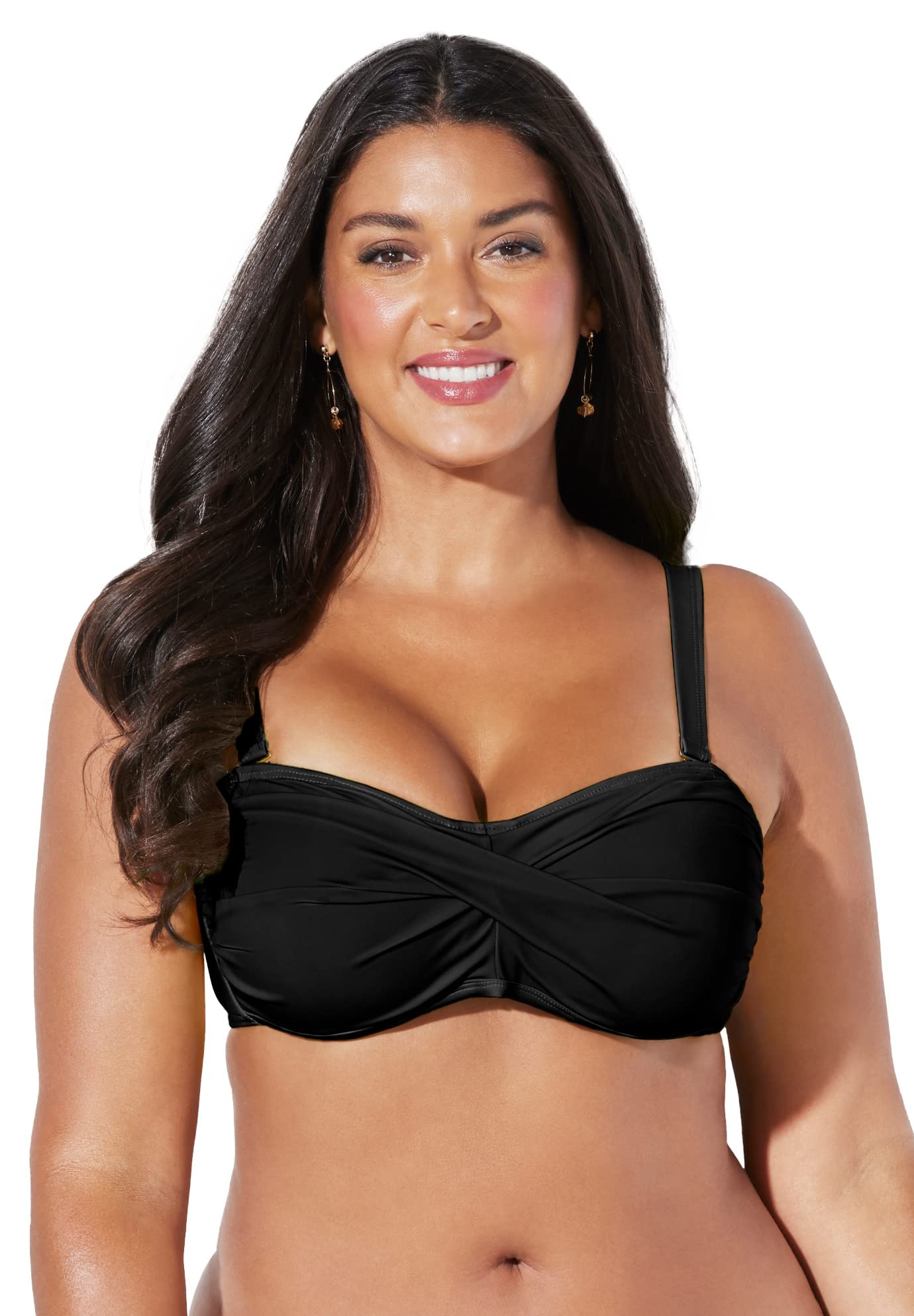 Swimsuits For All Valentine Ruched Bandeau Side Tie Bikini Set - Image 5