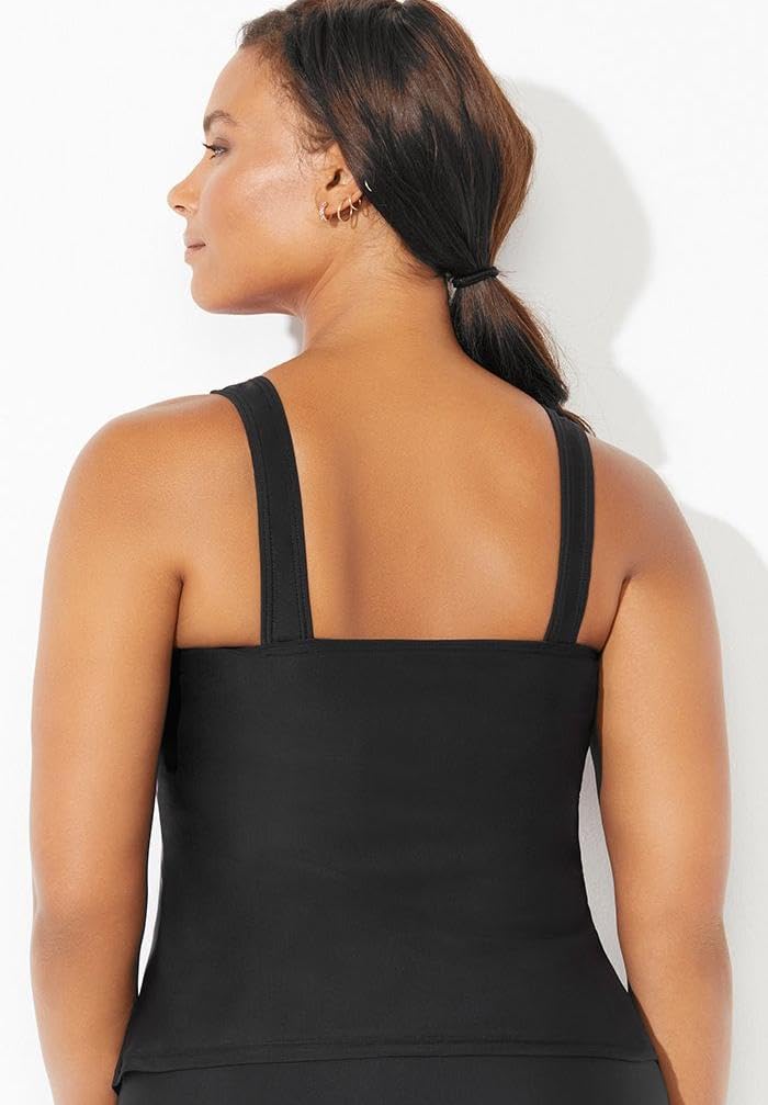 Swimsuits For All Women's Chlorine Resistant Classic Scoop Neck Tankini Top (Plus - Image 2