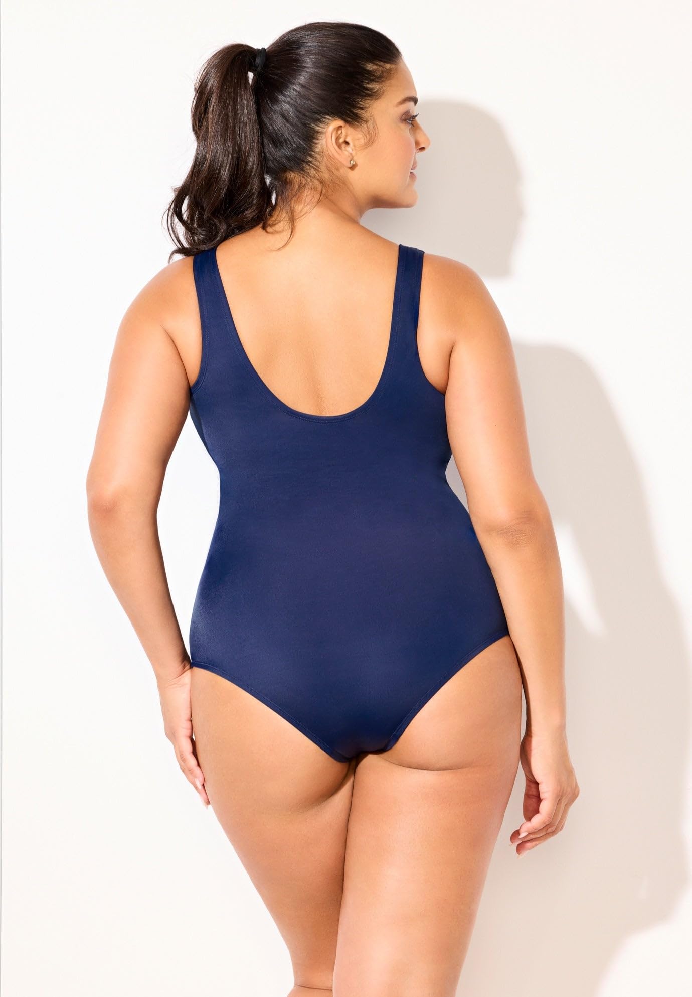 Swimsuits For All Women's Chlorine Resistant High Neck Tummy Control One Piece Swimsuit (Plus - Image 2