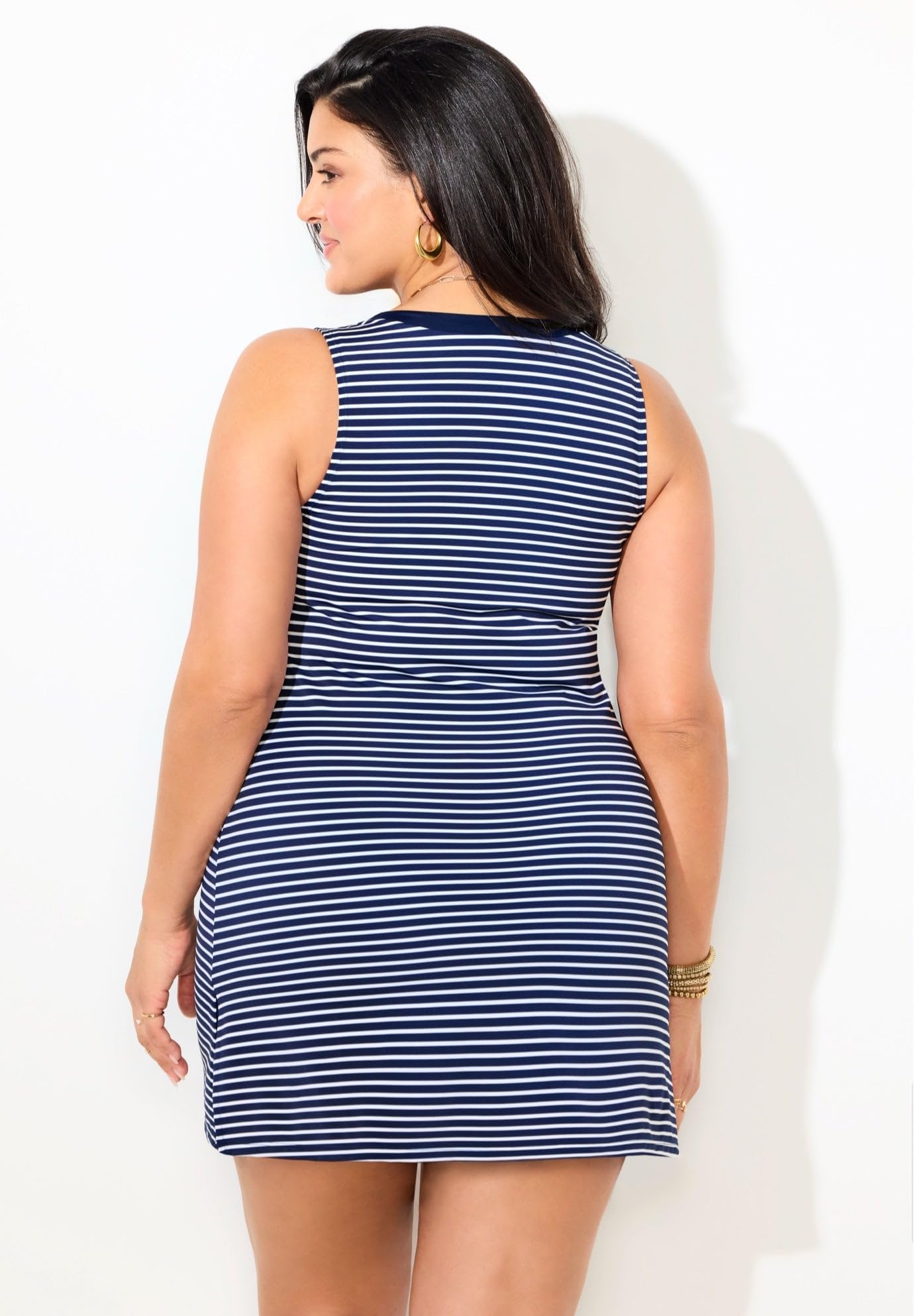 Swimsuits For All Women's Chlorine Resistant V-Neck Two-Piece Swimdress (Plus - Image 4