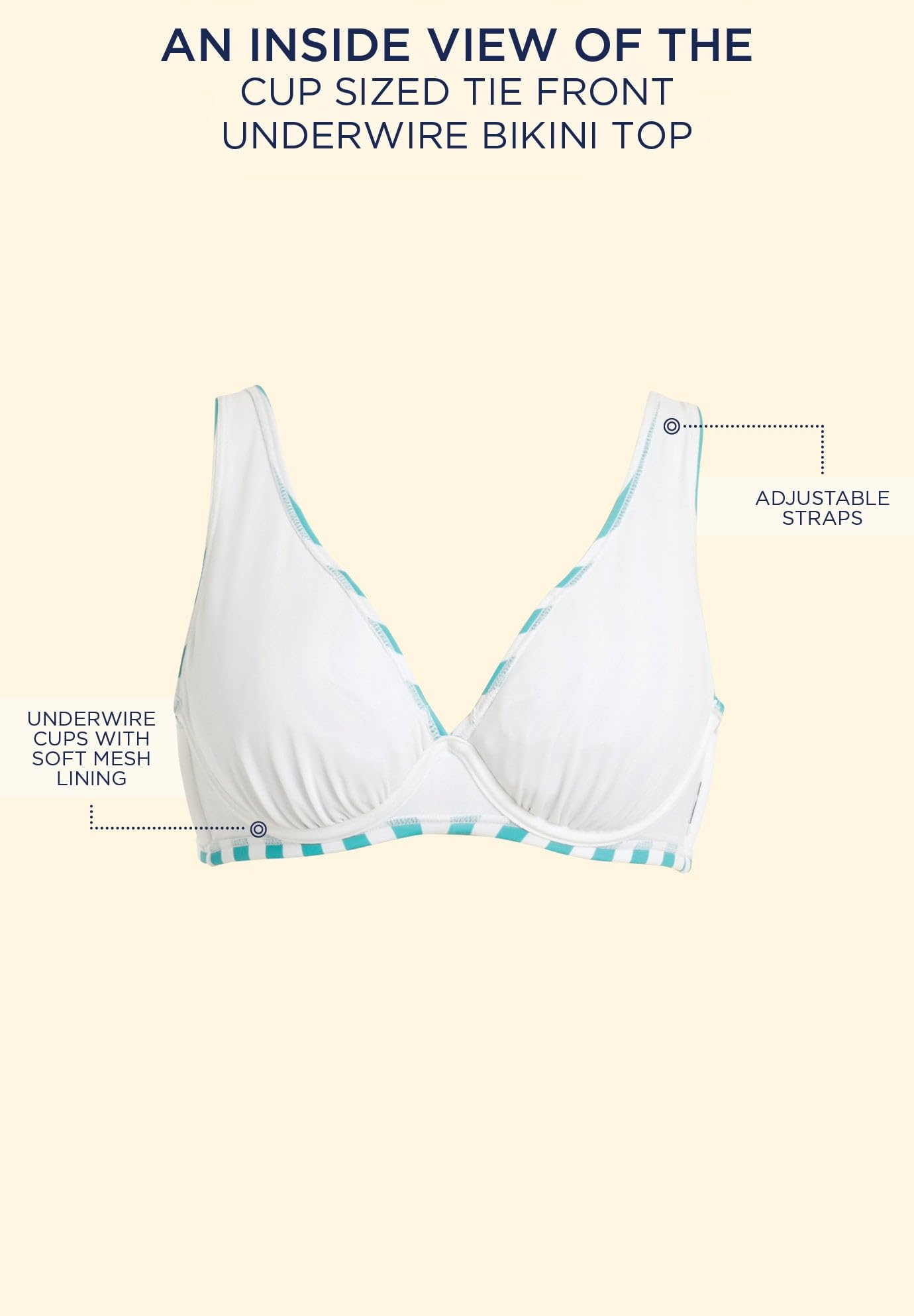 Swimsuits For All Women's Cup Sized Tie Front Underwire Bikini Top (Plus - Image 3