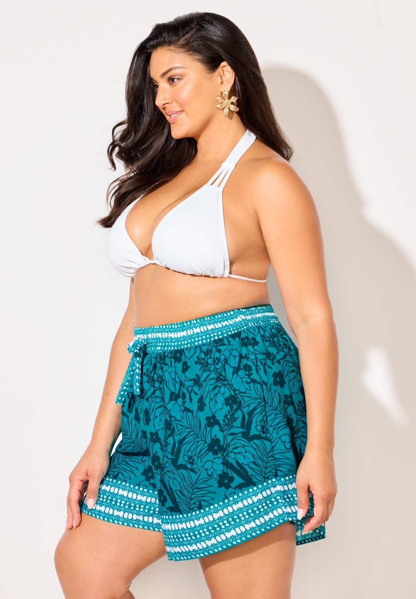 Swimsuits For All Women's Emma Tie-Front Beach Shorts (Plus - Image 3