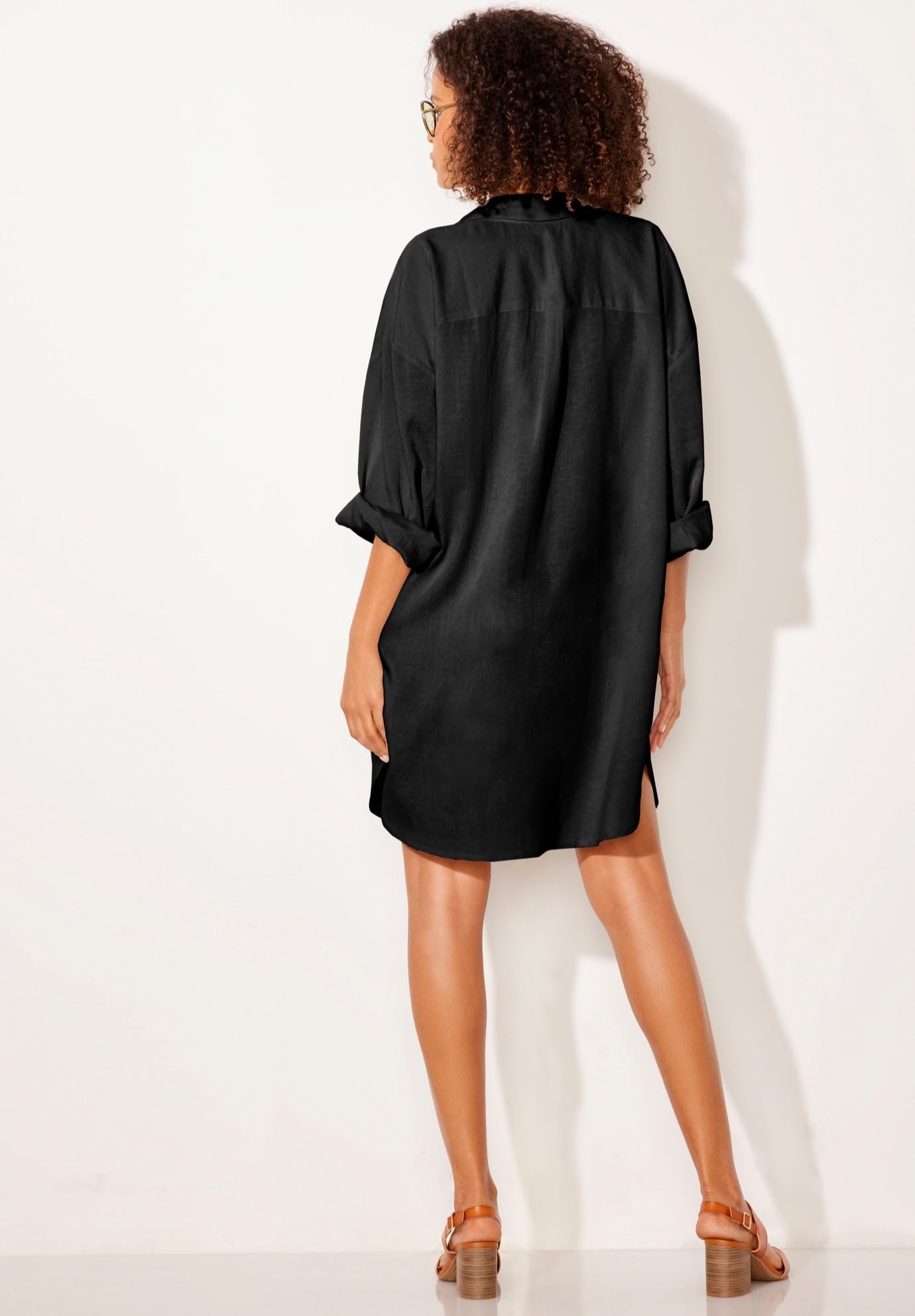 Swimsuits For All Women's Essential Go-Anywhere Oversized Beach Shirt Cover Up (Plus - Image 2