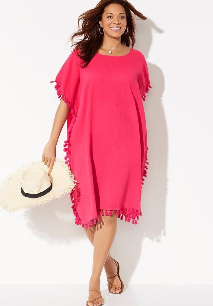 Swimsuits For All Women's Everly Pom Pom Cover Up Tunic (Plus - Image 6