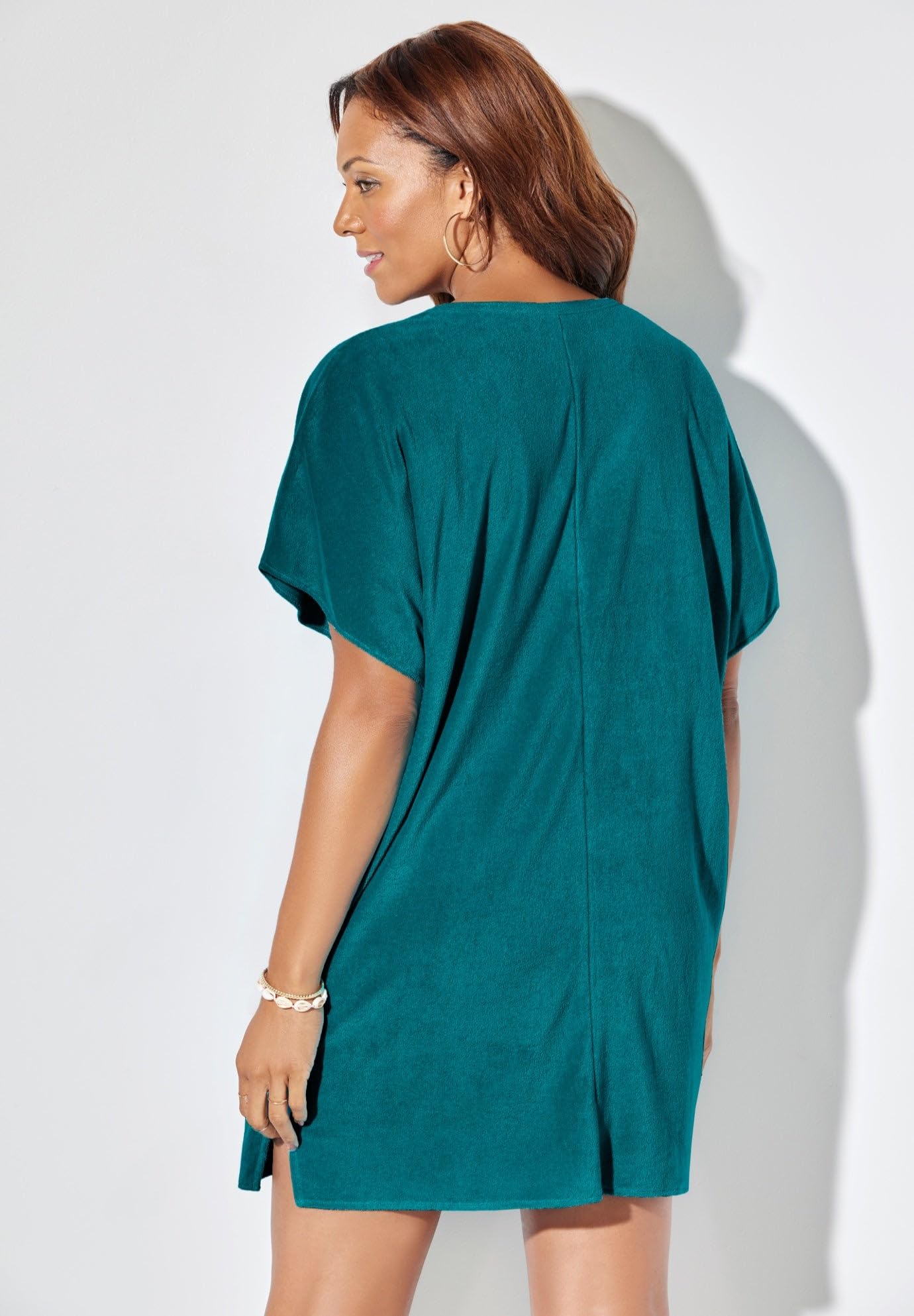 Swimsuits For All Women's French Terry Lightweight Cover Up Tunic (Plus - Image 2