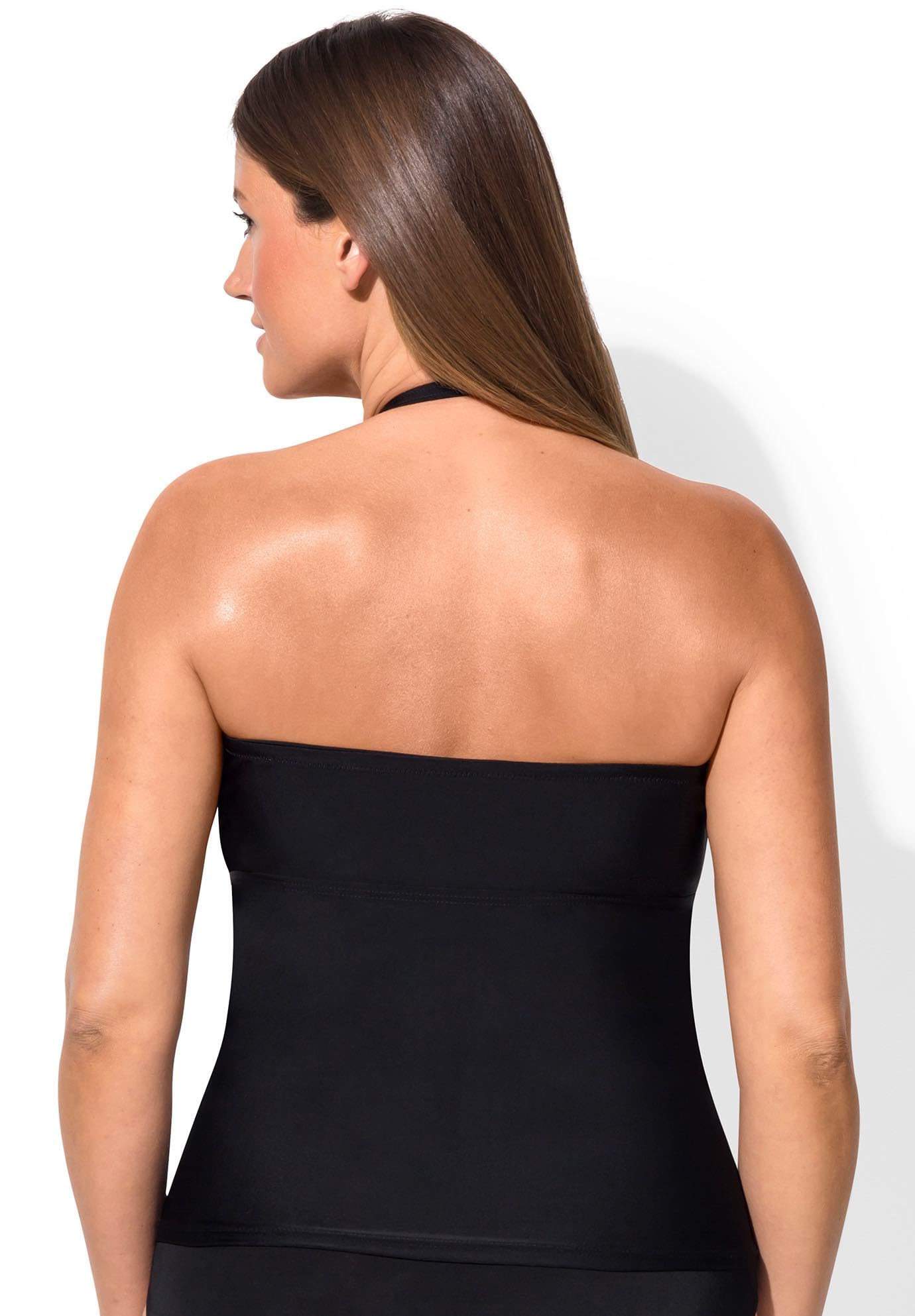Swimsuits For All Women's Fringe Bandeau Tankini Top (Plus - Image 2