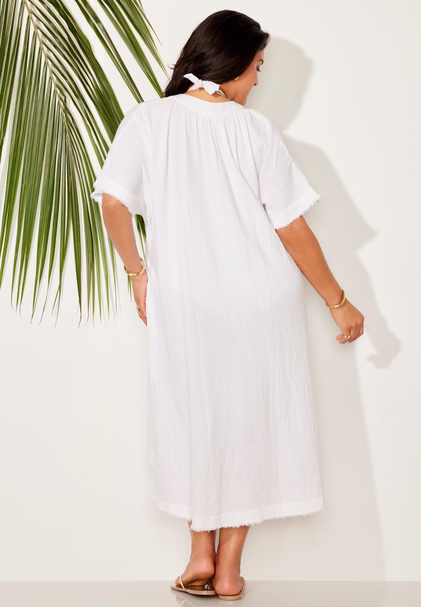 Swimsuits For All Women's Gauze High-Low Sun Dress Cover Up (Plus - Image 2