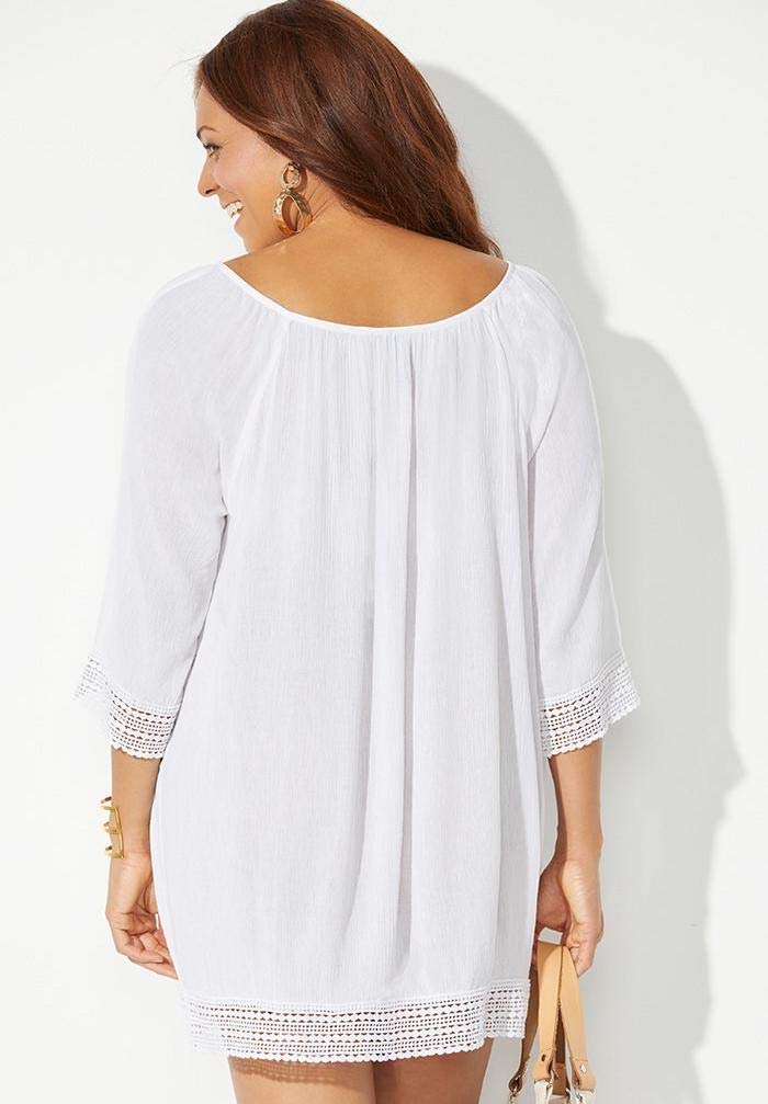 Swimsuits For All Women's Giana Crochet Cover Up Tunic (Plus - Image 4