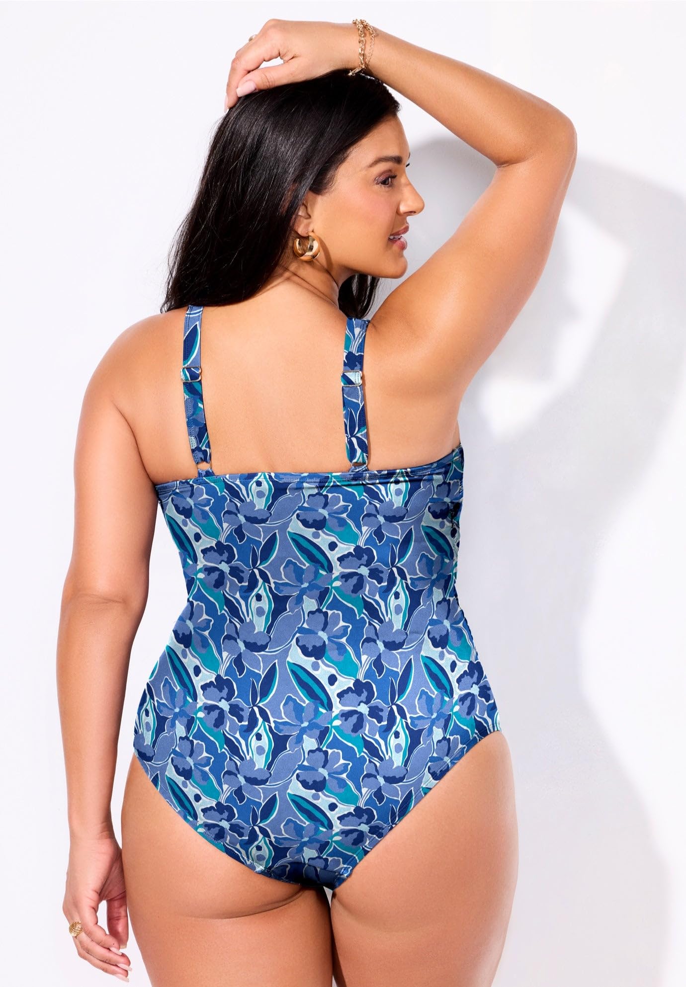 Swimsuits For All Women's High Neck Wrap One Piece Swimsuit (Plus - Image 2
