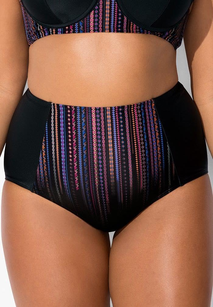 Swimsuits For All Women's High Waist Piped Swim Brief (Plus - Image 4