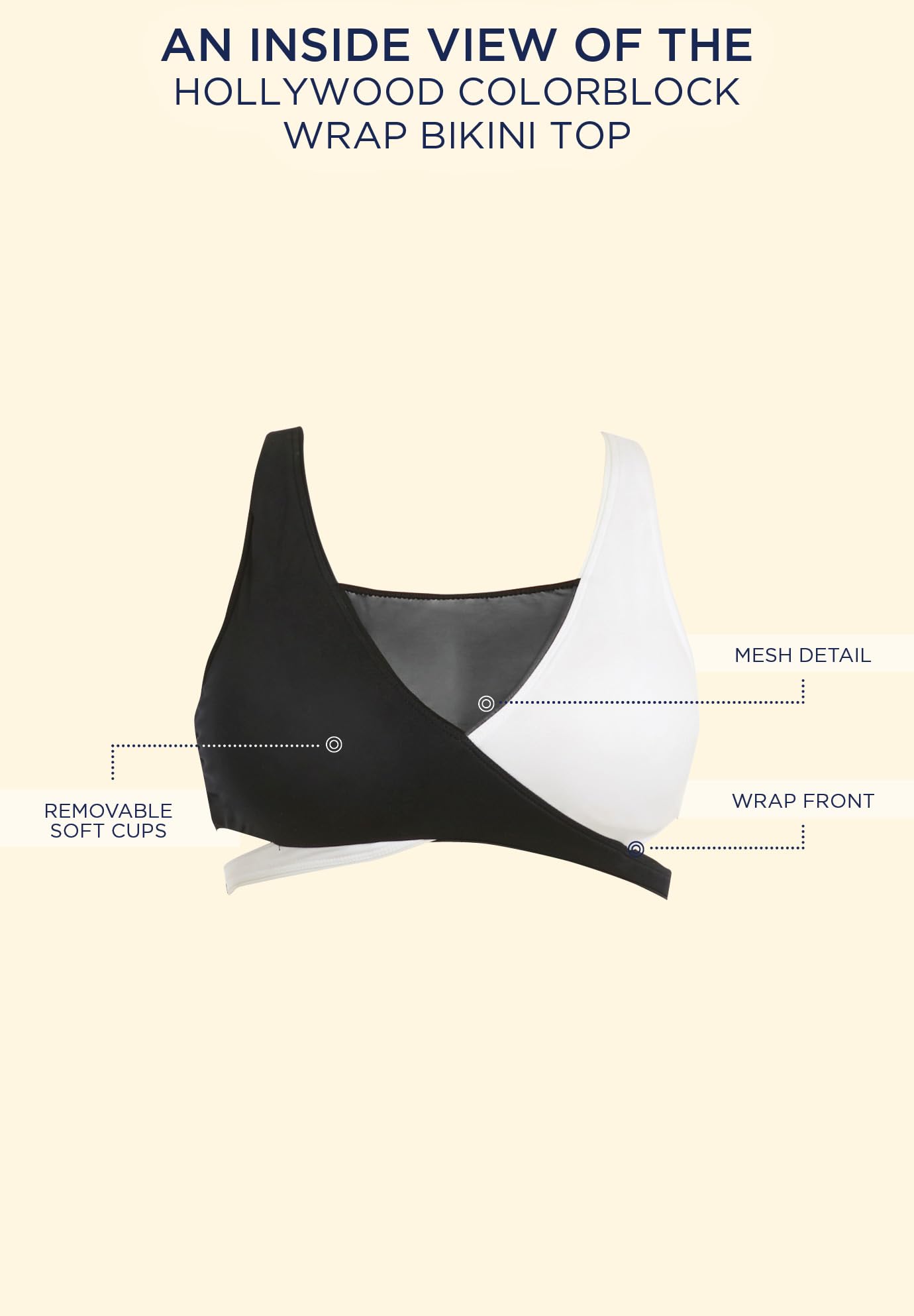 Swimsuits For All Women's Hollywood Colorblock Wrap Bikini Top (Plus - Image 4