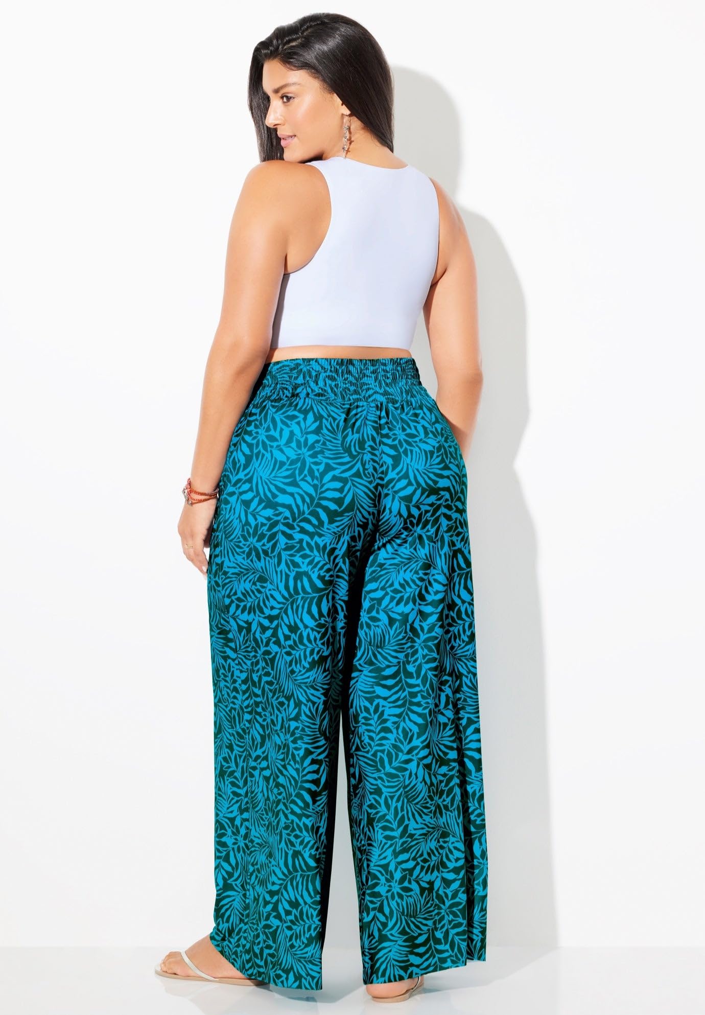 Swimsuits For All Women's Pack & Go Wrinkle-Resistant Cover Up Wide Leg Pant (Plus - Image 2