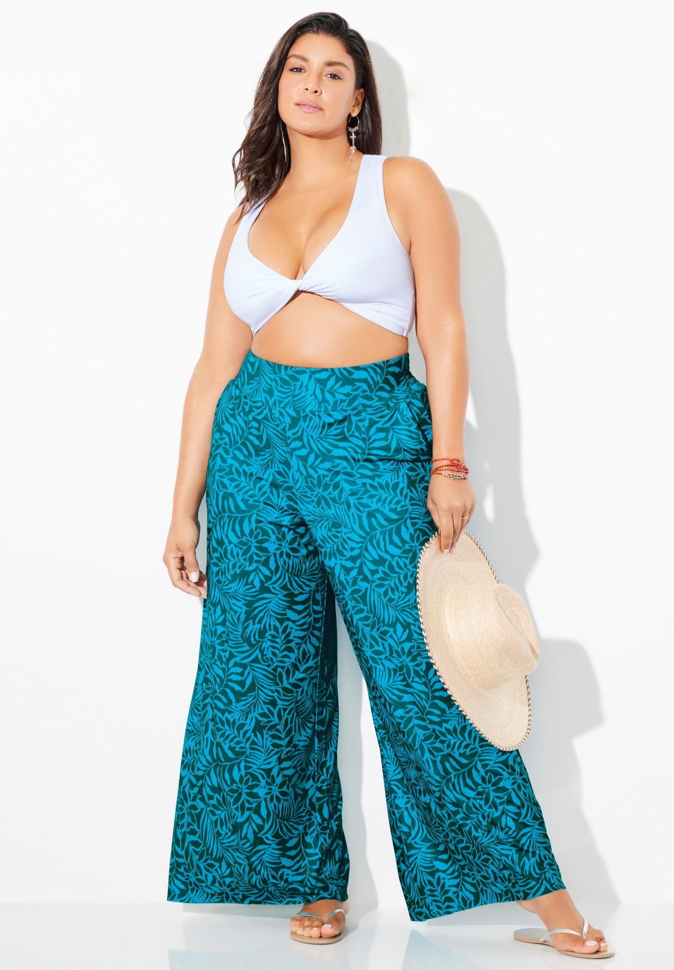 Swimsuits For All Women's Pack & Go Wrinkle-Resistant Cover Up Wide Leg Pant (Plus - Image 6