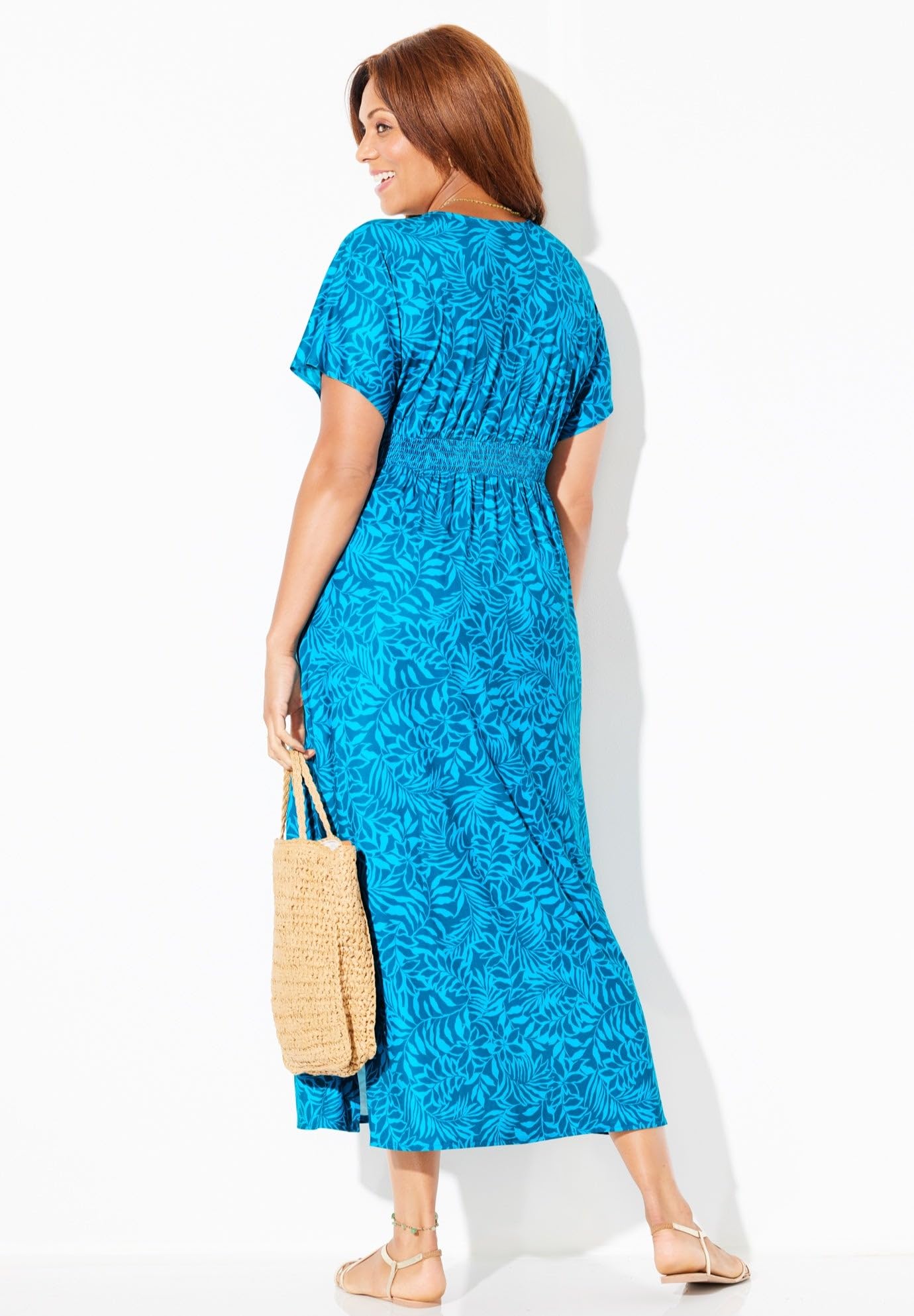 Swimsuits For All Women's Pack & Go Wrinkle-Resistant Maxi Cover Up Dress (Plus - Image 2